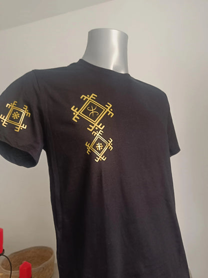 Tee-shirt Berbère Unisexe en Coton - Motifs Amazigh  pour un Look Unique