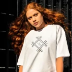 T-shirt berbère motif géométrique amazigh en coton bio